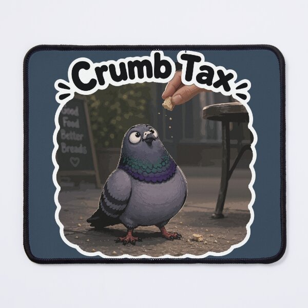Item preview, Crumb Tax Funny Pigeon Cartoon Sticker designed and sold by SimplePoDesign.