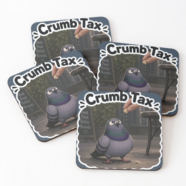 Item preview, Crumb Tax Funny Pigeon Cartoon Sticker designed and sold by SimplePoDesign.