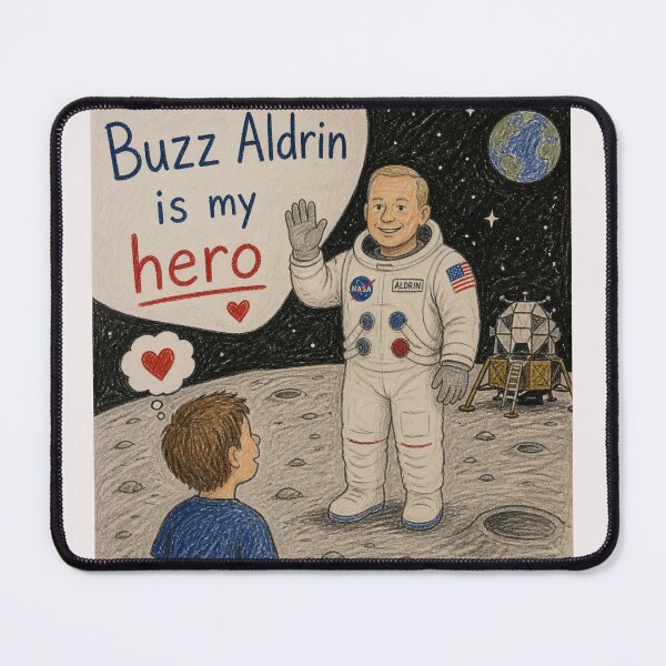 Item preview, Buzz Aldrin is my hero designed and sold by CinemaChronik.