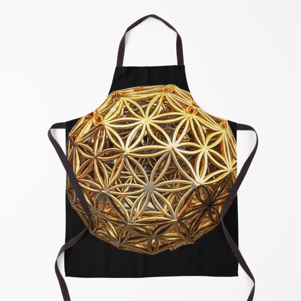 Item preview, Flower of Life Sphere Sacred Geometry | Metallic Gold 3D Geometric Ornament Design designed and sold by Emoji Emblems.
