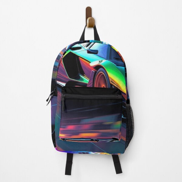 Item preview, Rainbow Neon Hypercar | Futuristic Supercar Racing Vector Art designed and sold by Nexus Space.