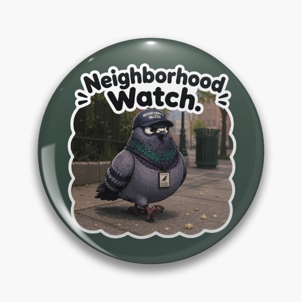 Item preview, Neighborhood Watch Funny Security Pigeon Cartoon Sticker designed and sold by SimplePoDesign.