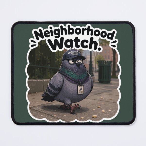 Item preview, Neighborhood Watch Funny Security Pigeon Cartoon Sticker designed and sold by SimplePoDesign.