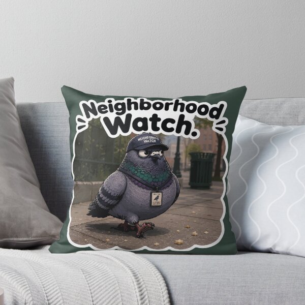 Item preview, Neighborhood Watch Funny Security Pigeon Cartoon Sticker designed and sold by SimplePoDesign.
