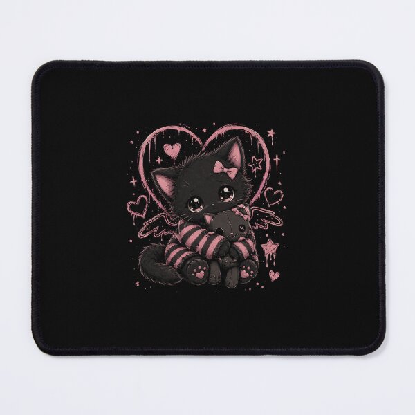 Item preview, Tiny Midnight Kitten With Stitched Heart designed and sold by bloodcrypt.