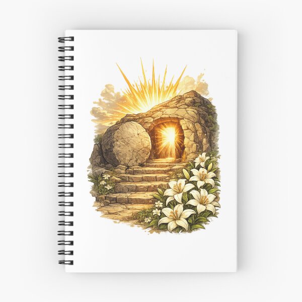 Item preview, Empty tomb at sunrise with lilies designed and sold by DVerse Studio.