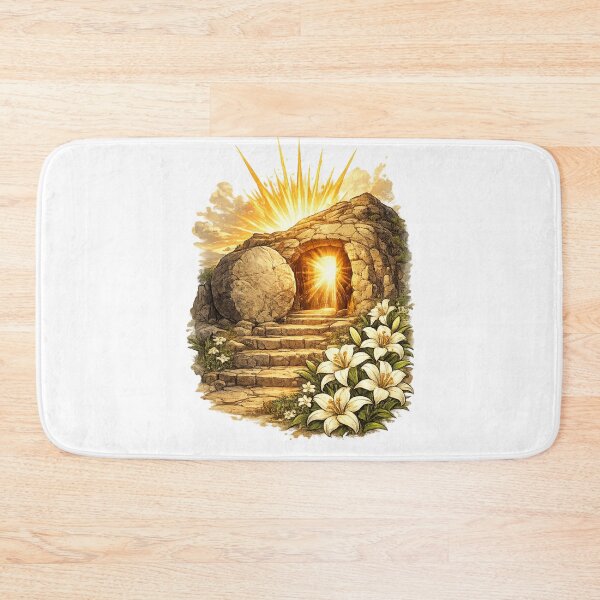 Item preview, Empty tomb at sunrise with lilies designed and sold by DVerse Studio.