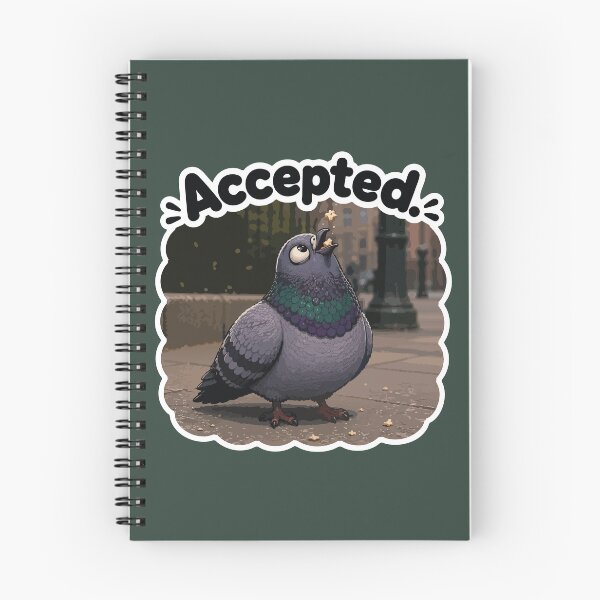 Item preview, Accepted Funny Pigeon Crumb Catch Cartoon Sticker designed and sold by SimplePoDesign.