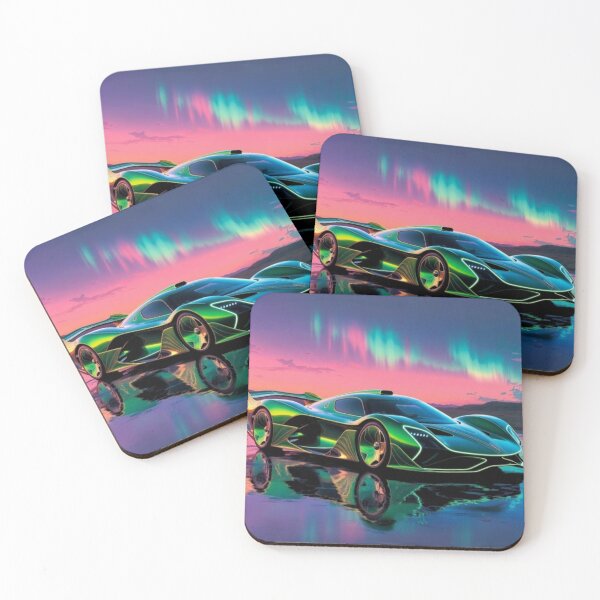 Item preview, Aurora Hypercar | Neon Supercar Under the Northern Lights designed and sold by Nexus Space.