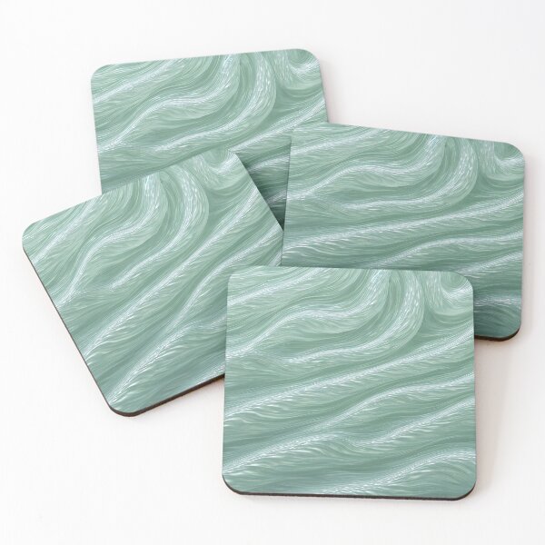 Item preview, Silky Mint Wave Abstract Fluid Art Desk Mat designed and sold by CuteSlothWorld.
