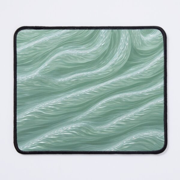 Item preview, Silky Mint Wave Abstract Fluid Art Desk Mat designed and sold by CuteSlothWorld.