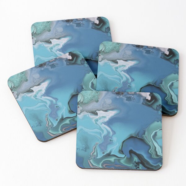 Item preview, Aqua ChromaFlow | Abstract Acrylic Pour designed and sold by byKira-Dark.