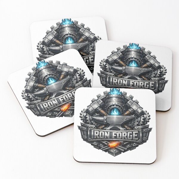 Item preview, Steel Emblem Iron Forge | Industrial Blacksmith Metal Badge | Forging Workshop Steel Logo designed and sold by SteelCoat Studio.