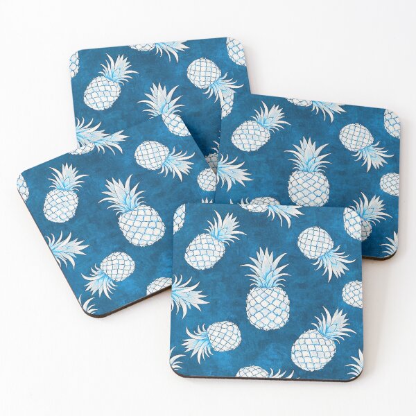 Item preview, Blue Topical Pineapples Watercolor  designed and sold by AOCollections.