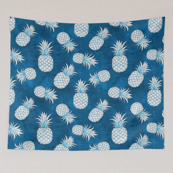 Item preview, Blue Topical Pineapples Watercolor  designed and sold by AOCollections.