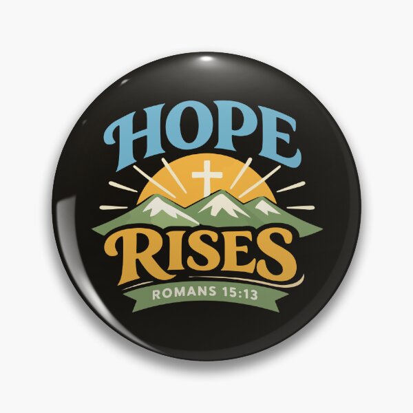 Item preview, Hope Rises Christian Sunrise Cross – Romans 15:13 Bible Verse Art designed and sold by stylishdzign.