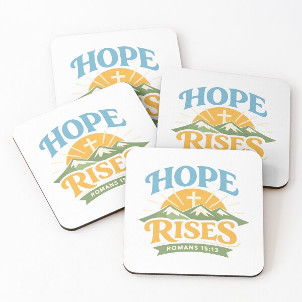 Item preview, Hope Rises Christian Sunrise Cross – Romans 15:13 Bible Verse Art designed and sold by stylishdzign.
