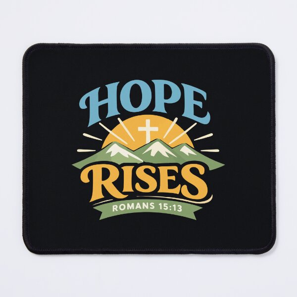 Item preview, Hope Rises Christian Sunrise Cross – Romans 15:13 Bible Verse Art designed and sold by stylishdzign.