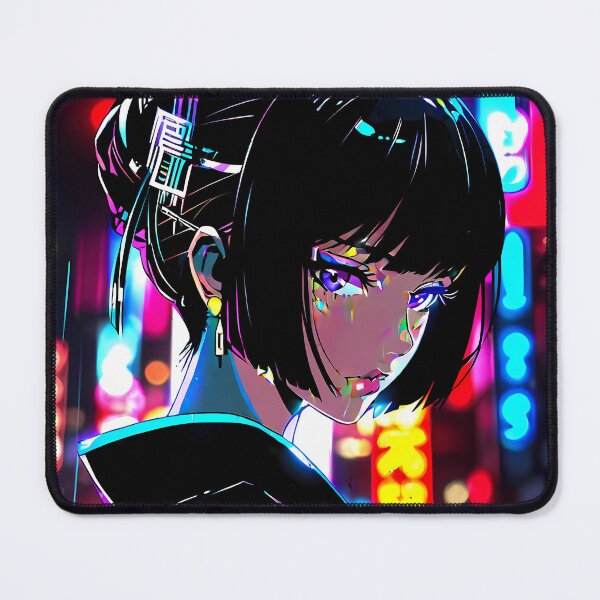 Item preview, Cyberpunk Geisha Futuristic Neon Anime Graphic designed and sold by FusionArtStyle.