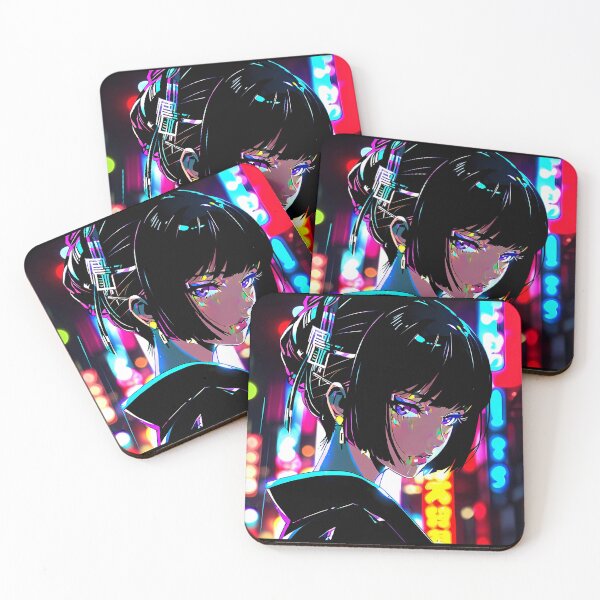 Item preview, Cyberpunk Geisha Futuristic Neon Anime Graphic designed and sold by FusionArtStyle.
