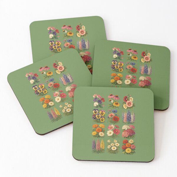 Item preview, Vintage Seed Catalogue Illustration – Cottage Garden Flower Grid Design designed and sold by MagicMakerPh.