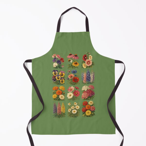 Item preview, Vintage Seed Catalogue Illustration – Cottage Garden Flower Grid Design designed and sold by MagicMakerPh.
