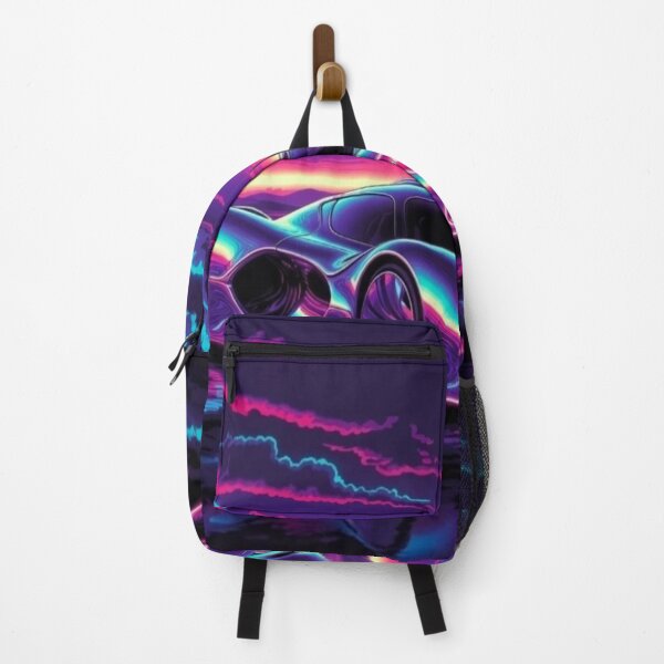 Item preview, Synthwave Aurora Hypercar | Neon Cyberpunk Supercar Sunset Art designed and sold by Nexus Space.