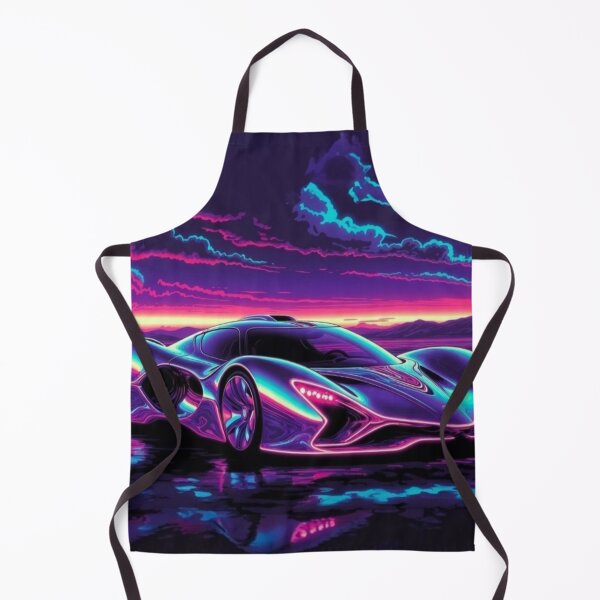 Item preview, Synthwave Aurora Hypercar | Neon Cyberpunk Supercar Sunset Art designed and sold by Nexus Space.