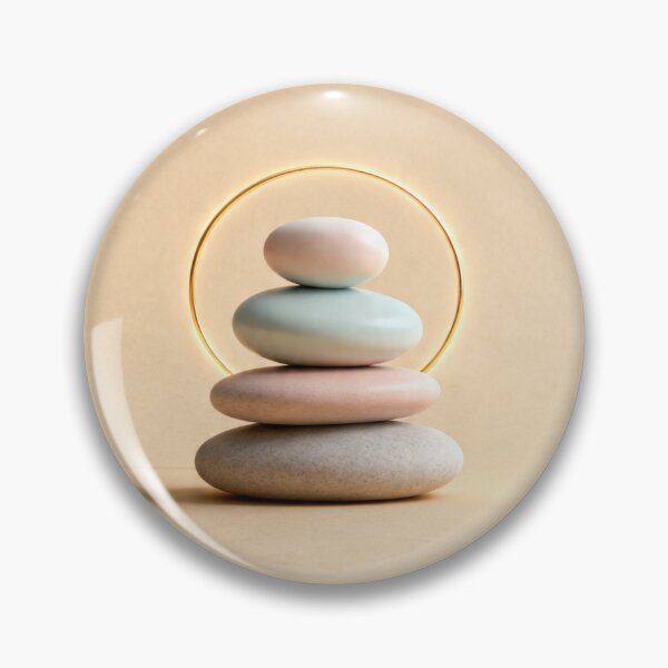 Item preview, Zen Balancing Stones with Golden Ring - Minimalist Pastel Spa Art designed and sold by Chaos world.