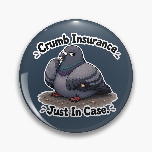 Artikelvorschau, Crumb Insurance Lustiger Tauben-Cartoon-Aufkleber entworfen und verkauft von SimplePoDesign.