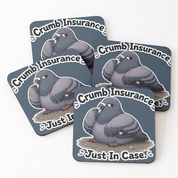 Item preview, Crumb Insurance Funny Pigeon Cartoon Sticker designed and sold by SimplePoDesign.