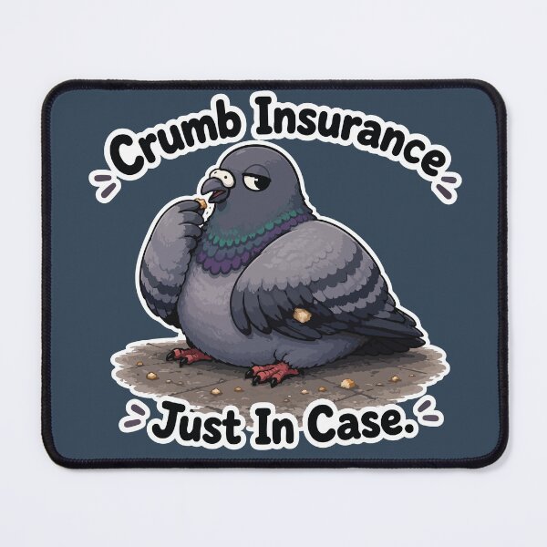 Item preview, Crumb Insurance Funny Pigeon Cartoon Sticker designed and sold by SimplePoDesign.