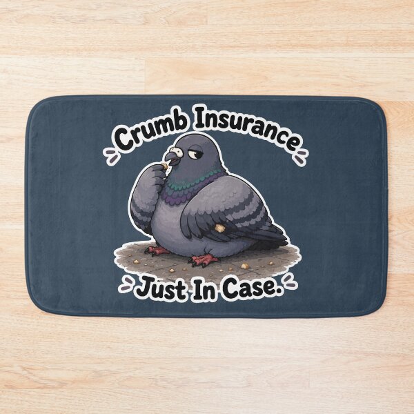Item preview, Crumb Insurance Funny Pigeon Cartoon Sticker designed and sold by SimplePoDesign.