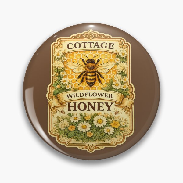 Item preview, Retro Wildflower Honey Jar Label Illustration – Vintage Bee Design Art designed and sold by MagicMakerPh.
