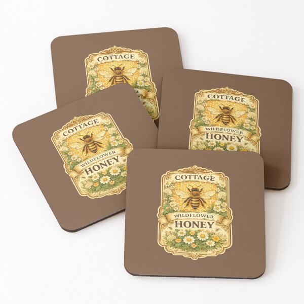 Item preview, Retro Wildflower Honey Jar Label Illustration – Vintage Bee Design Art designed and sold by MagicMakerPh.