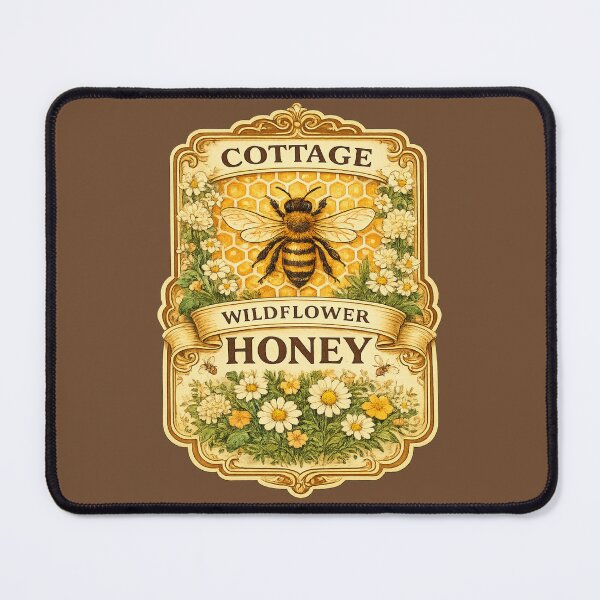 Item preview, Retro Wildflower Honey Jar Label Illustration – Vintage Bee Design Art designed and sold by MagicMakerPh.