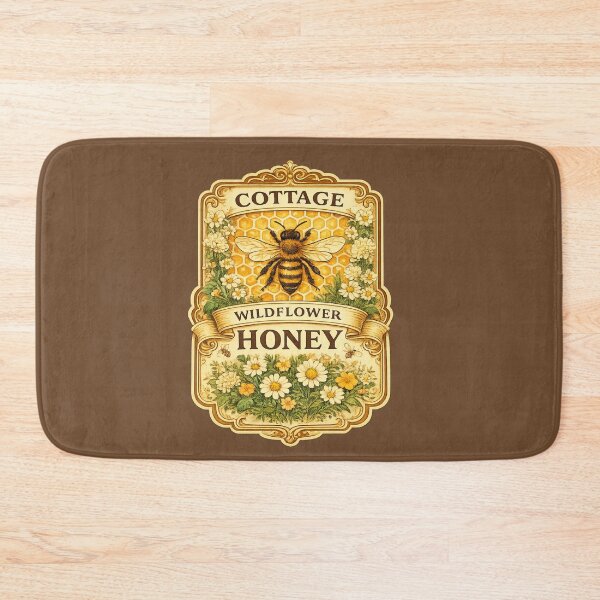 Item preview, Retro Wildflower Honey Jar Label Illustration – Vintage Bee Design Art designed and sold by MagicMakerPh.