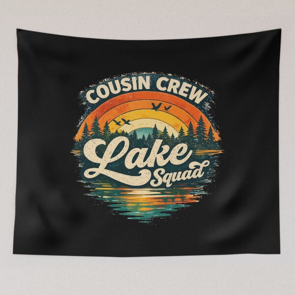 Item preview, Cousin Crew Lake Squad - Vintage Retro Sunset Lake Art designed and sold by BendyBeasts.