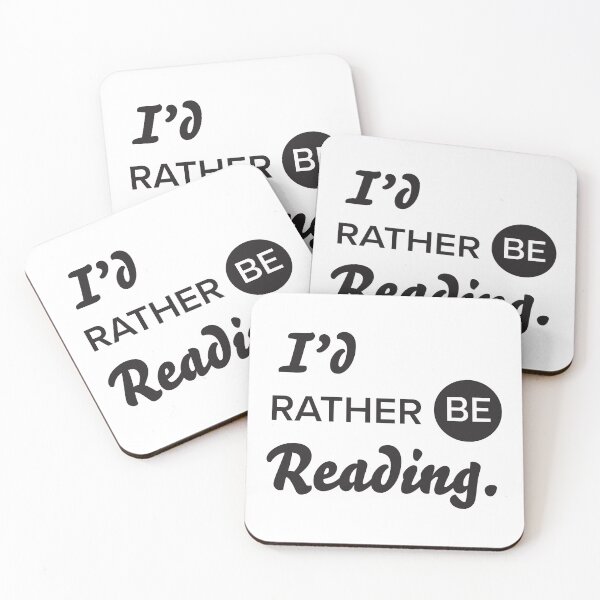 Item preview, 	I'd Rather Be Reading – Classic Black and White Book Lover Typography Gift designed and sold by Hello Hobbies.