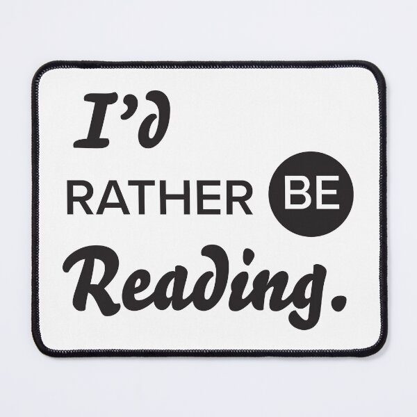 Item preview, I'd Rather Be Reading – Classic Black and White Book Lover Typography Gift designed and sold by Hello Hobbies.