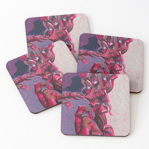 Item preview, Fragmented Neon Face Abstract Portrait designed and sold by CorwinLarkin.