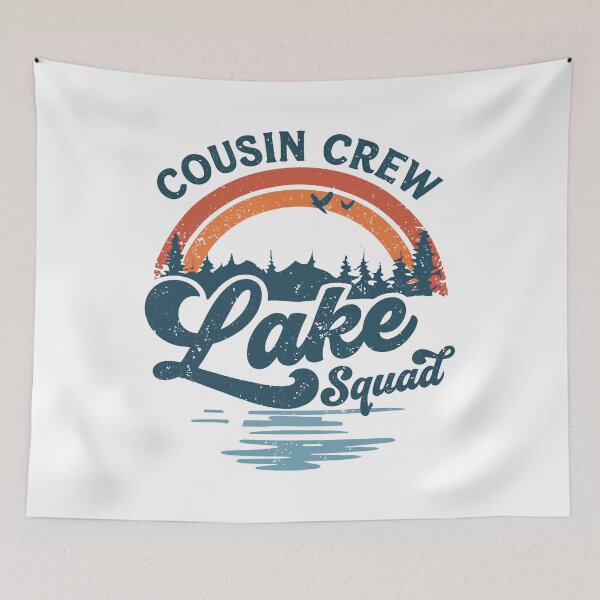 Item preview, Cousin Crew Lake Squad - Retro Rainbow Lake Vacation Art designed and sold by BendyBeasts.