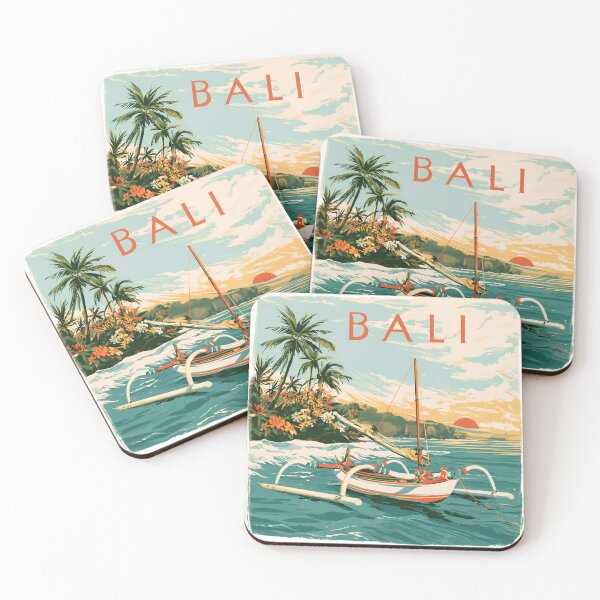 Item preview, Bali tropical boat at sunset designed and sold by filou designs.