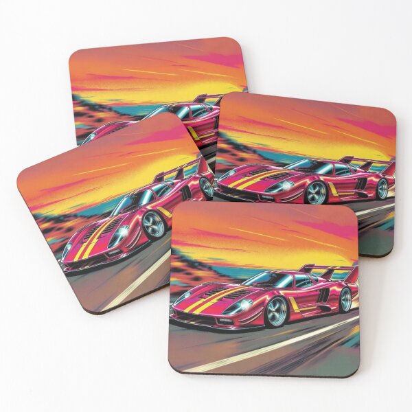 Item preview, Retro Sunset Supercar | Neon Racing Car Vector Artwork designed and sold by Nexus Space.