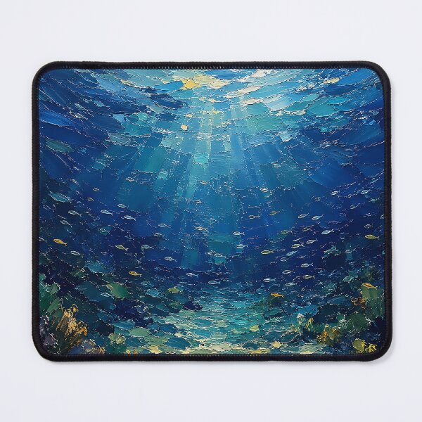 Item preview, Sunlit Underwater Ocean Depths Painting designed and sold by Rahma-yehia23.