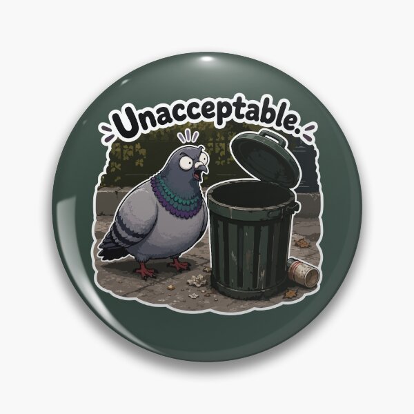 Item preview, Unacceptable Funny Pigeon Cartoon Sticker designed and sold by SimplePoDesign.