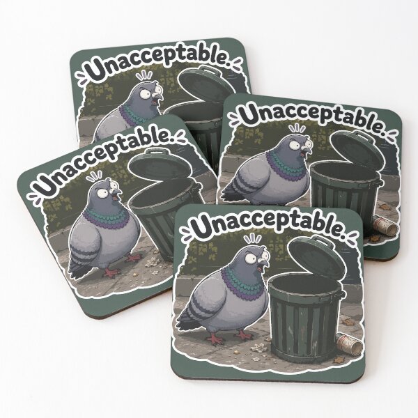Item preview, Unacceptable Funny Pigeon Cartoon Sticker designed and sold by SimplePoDesign.