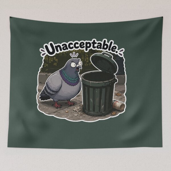 Item preview, Unacceptable Funny Pigeon Cartoon Sticker designed and sold by SimplePoDesign.