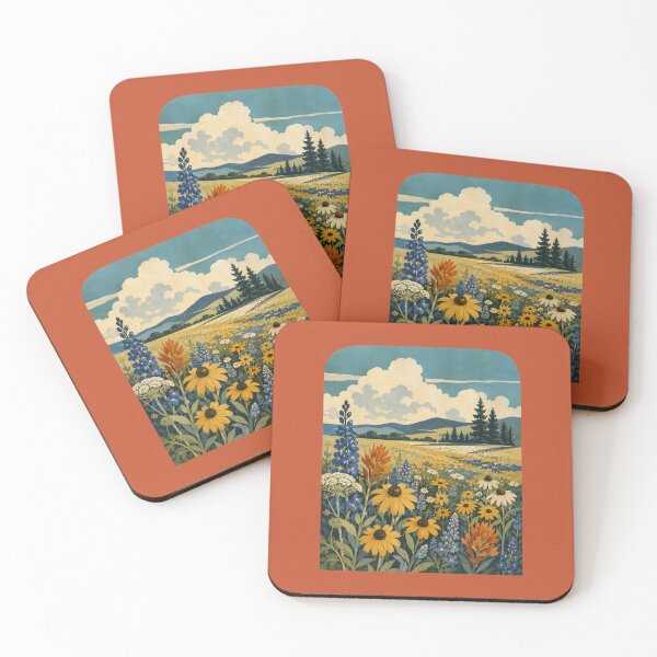 Item preview, 1930s WPA Style Wildflower Meadow Illustration – Retro Poster Design Art designed and sold by MagicMakerPh.