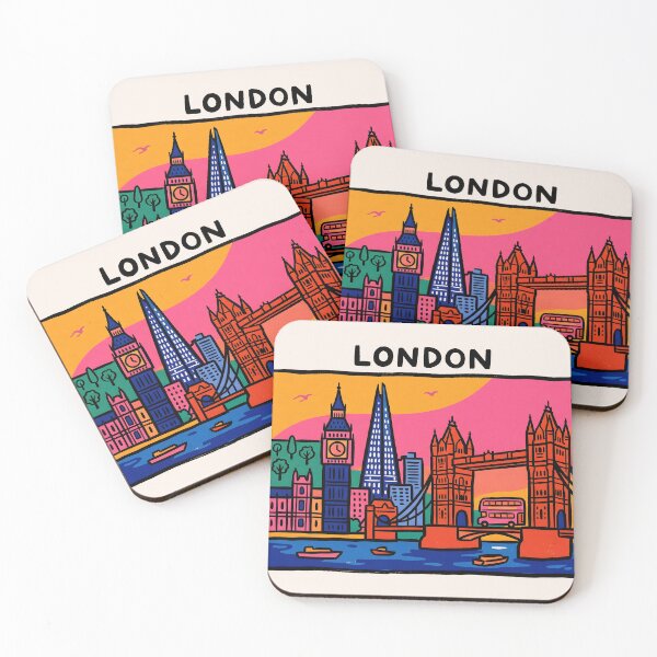 Item preview, London Skyline Pop Art Travel Poster Sticker designed and sold by Timegraf.